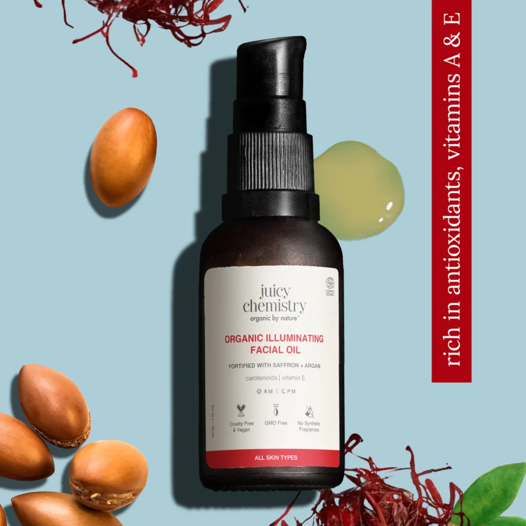 Organic Saffron & Argan – Illuminating & Moisturizing Day Facial Oil-10ml