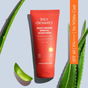 Organic Moisturising Mineral Sunscreen fortified with Aloe + Argan SPF40 - 50 gr